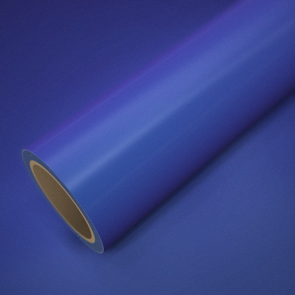 Roll of ICR® gloss diamond aurora borealis vinyl wrap on a sheet of the same vinyl