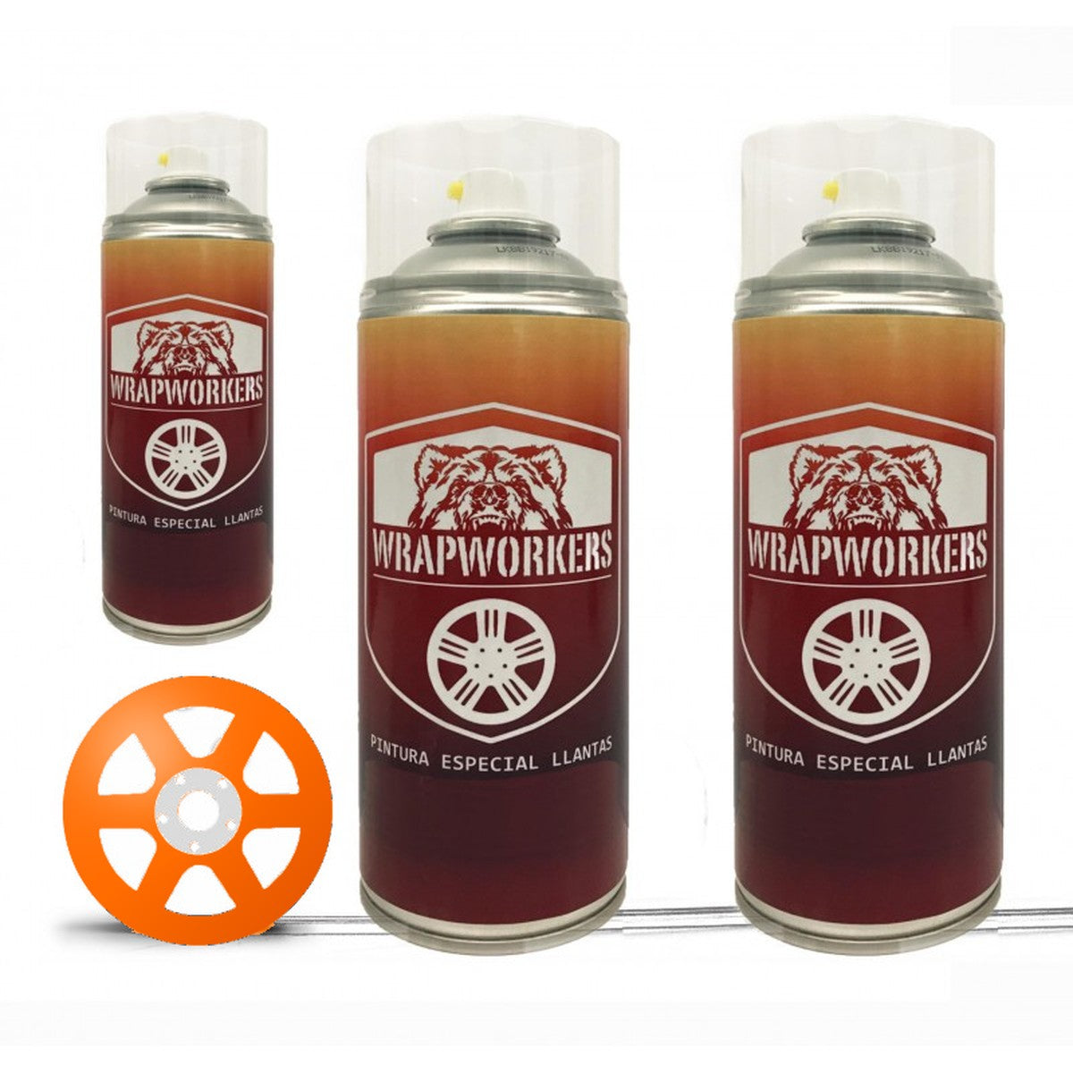 Spray wheel paint kit · gloss fluo orange