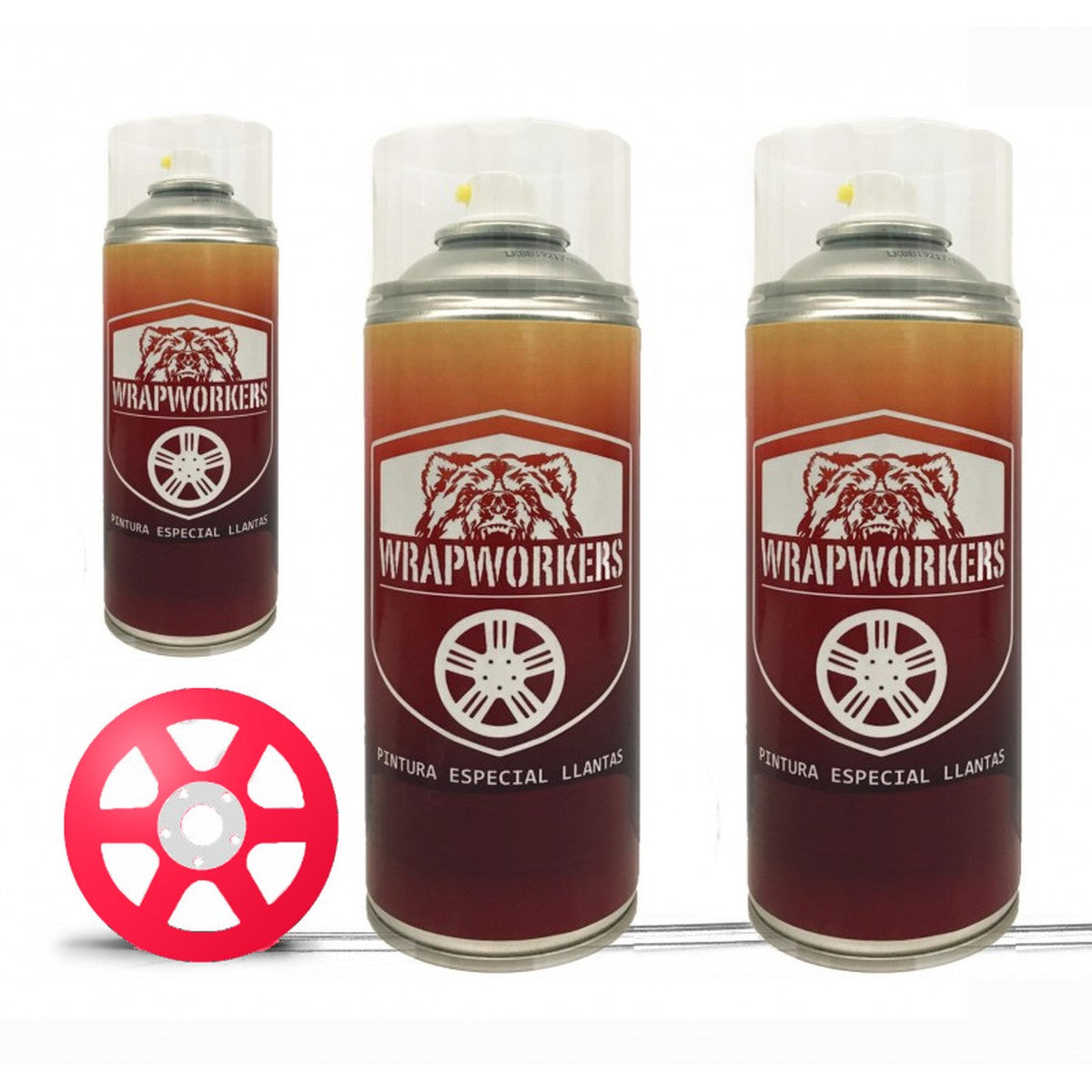 Spray wheel paint kit · gloss fluo red