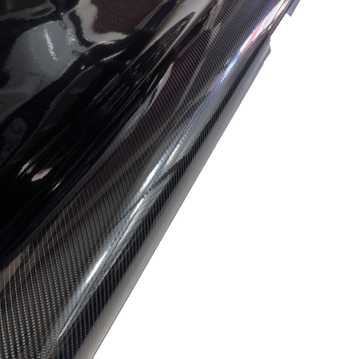 Gloss of Premium black carbon vinyl seen up close